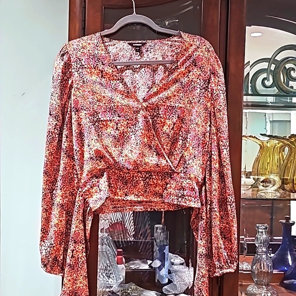 Express water color painting blouse multi colors‎ sz medium